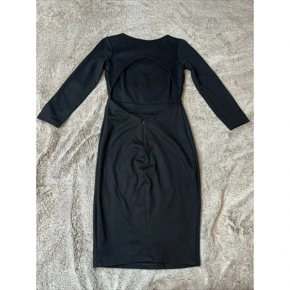 MYNE Ashley Ann Dress Cutout Ponte BodyCon DRESS Size 6 BLACK  New - Picture 12 of 13